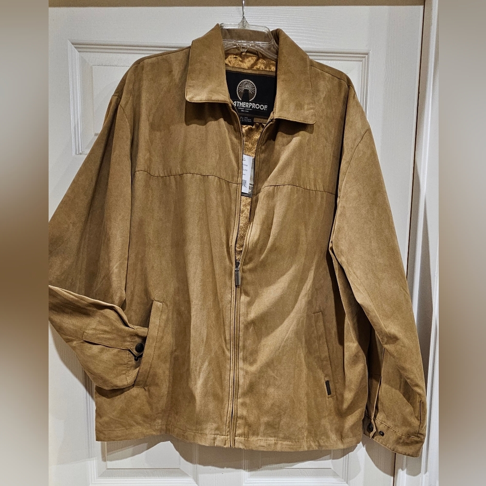 NWT Weatherproof Men's Microfiber Golf  Jacket Khaki Sz XL